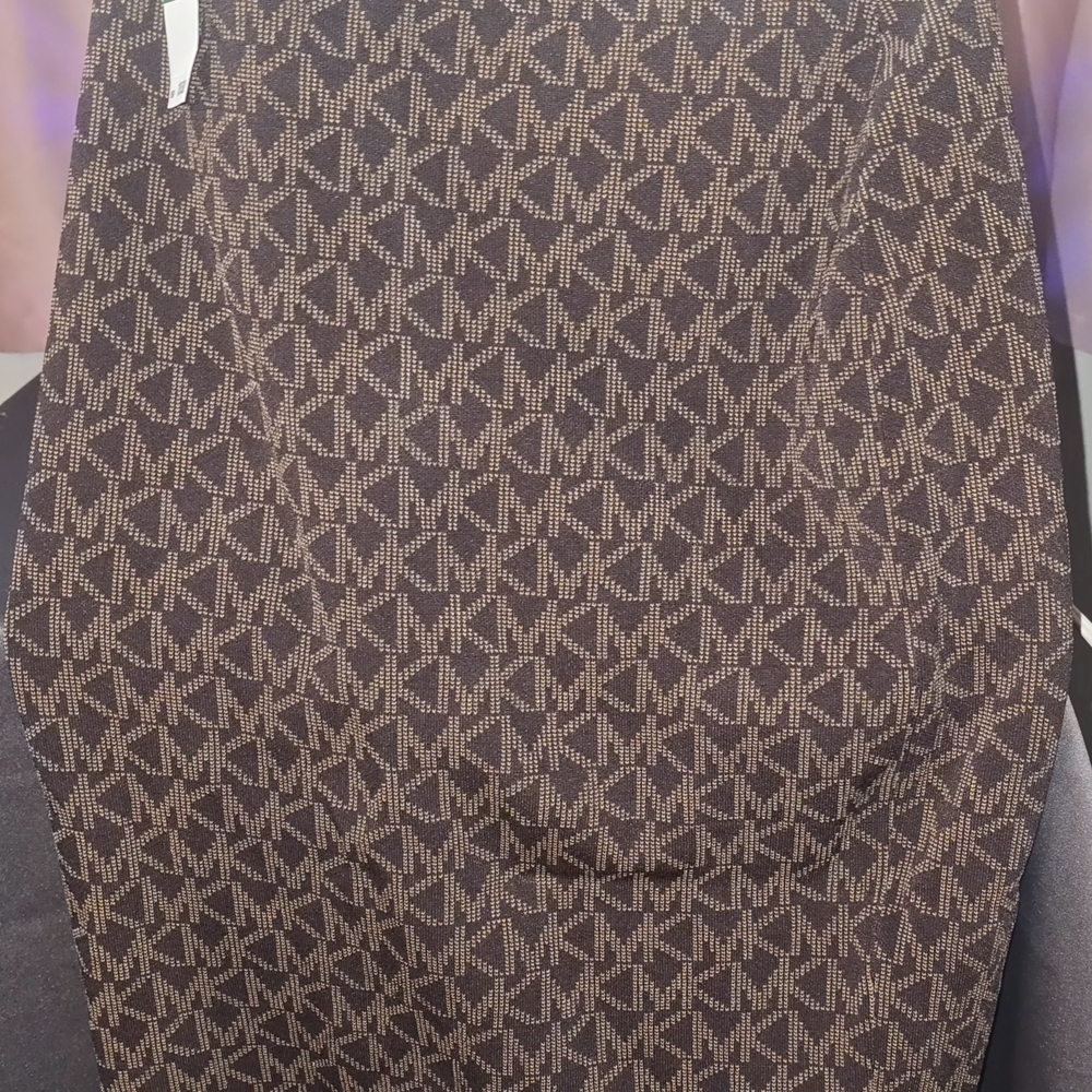 Michael Kors Dark Brown Logo Pencil Skirt